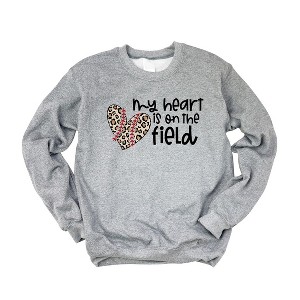 Simply Sage Market Women's Graphic Sweatshirt My Heart Is One The Field Leopard - 1 of 3