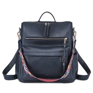 DOMETOUR PU Leather Backpack For Women Convertible Ladies Fashion Casual Large School Shoulder Bags - 1 of 4