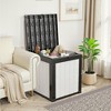 MAYEERTY 50 Gallon Large Capacity Outdoor Deck Box for Patio Furniture Cushions, Pillow with Wheels, Black+White - 3 of 4