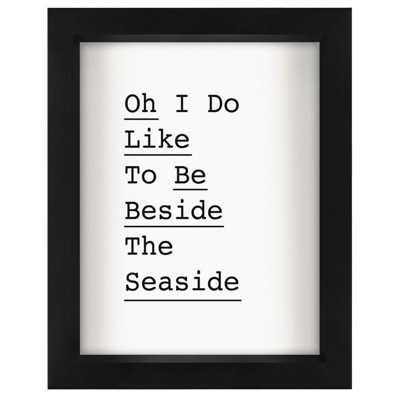 Americanflat Motivational Minimalist Oh I Do Like To Be Beside The Seaside 2' By Motivated Type Shadow Box Framed Wall Art Home Decor, 1 of 9
