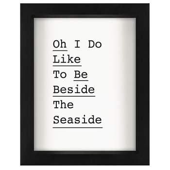 Americanflat Motivational Minimalist Oh I Do Like To Be Beside The Seaside 2' By Motivated Type Shadow Box Framed Wall Art Home Decor