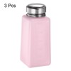 Unique Bargains Plastic Makeup Remover Nail Polish Push Down Alcohol Dispenser Bottles 3 Pcs 8.5oz Pink - 3 of 4