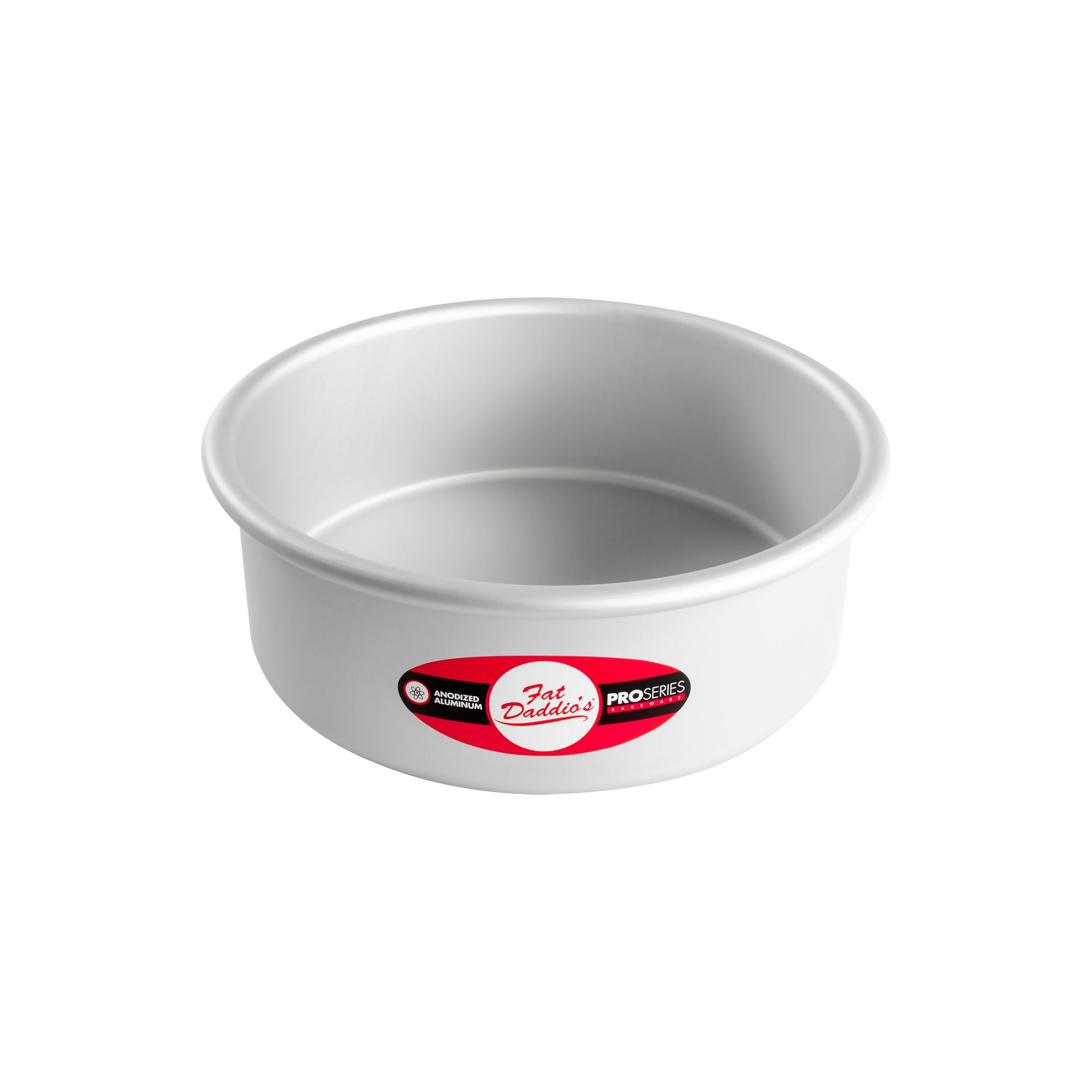 Fat Daddio's PRD-83 Anodized Aluminum Round Cake Pan, 8" x 3", Silver
