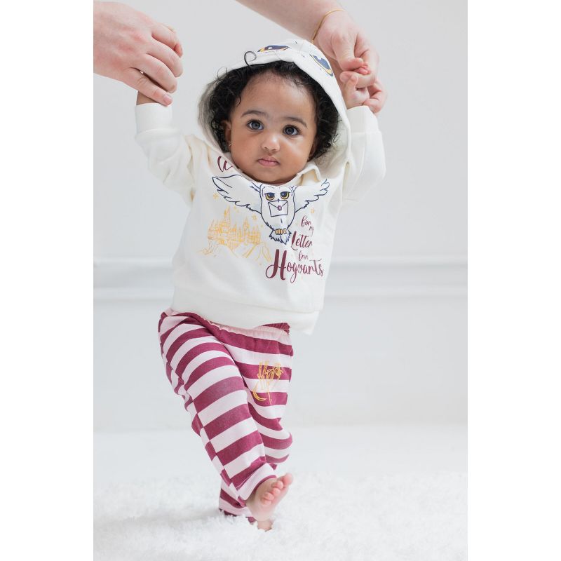 Harry Potter Baby Fleece Pullover Hoodie Bodysuit and Pants 3 Piece Outfit Set Newborn to Infant, 2 of 10