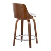 24" Faux Leather Mid-Century Modern Counter Stool with Swivel and Round Footrest for Kitchen or Bar (Set of 2) - 4 of 4