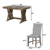 7-Piece Mid-Century Dining Table Set, Extendable Solid Wood Table with 6 Upholstered Chairs and 12" Leaf for Dining Room or Kitchen - 4 of 4