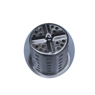 Silver Stainless Steel Perforated Flatware Cylinder Caddy