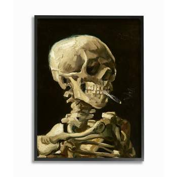 Stupell Industries Skeleton With A Smoke Tan Black Van Gogh Classical Painting