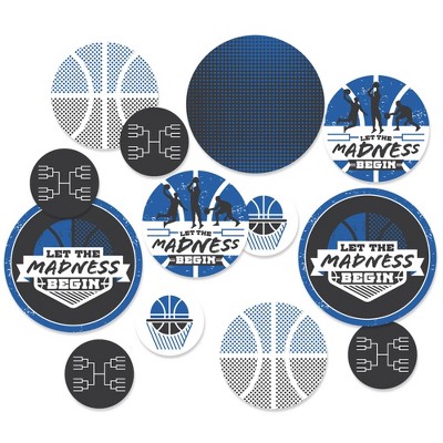 Big Dot of Happiness Blue Basketball - Let the Madness Begin - College Basketball Party Giant Circle Confetti - Party Décor - Large Confetti 27 Count