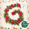 9FT Battery Operated Christmas Garland with Adjustable Warm White LED Lights - 2 of 4