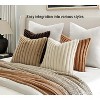 LISM 18x18 Faux Fur Plush Pillowcases,Decorative Striped Throw Pillow Covers Set of 4 - 4 of 4