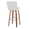 LumiSource Set of 2 Henry Barstools Walnut Fabric/Chrome Metal - 4 of 4