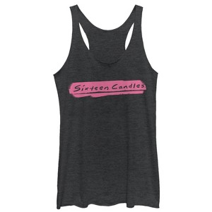 Women's Sixteen Candles Paint Stripe Logo Racerback Tank Top - 1 of 3