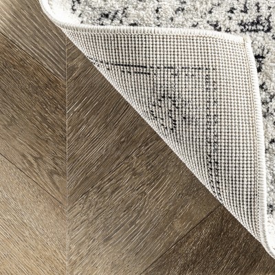 Elegant Distressed Gray Oriental 62''x26'' Synthetic Area Rug