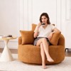 Okak Modern Swivel Chair Upholstered Sofa Chair with 3 Decor Pillows,Accent Barrel Chair for Living Room, Bedroom, Office - 2 of 4