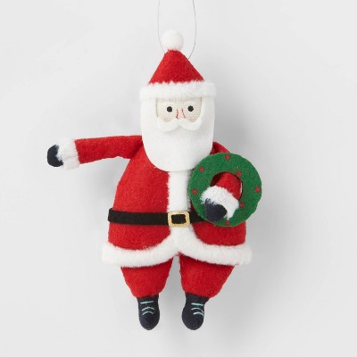 Santa Claus with Wreath Christmas Tree Ornament - Wondershop™