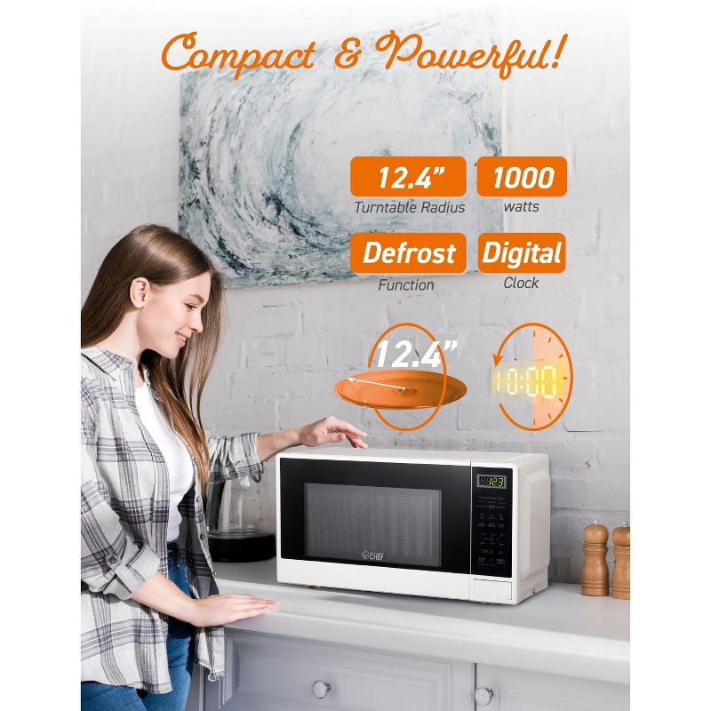 COMMERCIAL CHEF Countertop Microwave 1.1 Cu. Ft. with 10 Power Levels, 5 of 9