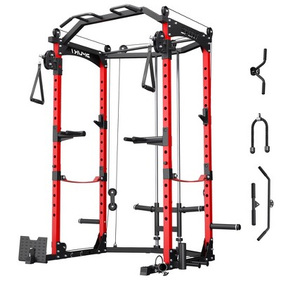WhizMax Power Rack, 1600LBS Capacity Squat Rack for Home Gym with Cable Crossover, Pull-up Bar, Multifunctional Home Gym Equipment