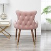 Vynxaria Lindale Contemporary Velvet Upholstered Nailhead Trim Accent Chair, Pink - 3 of 4
