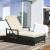 Wicker Chaise Lounge, 4 Position Adjustable Backrest and Cushions Outdoor Lounge Chair PE Rattan Sun Lounger for Poolside, Balcony or Garden - 2 of 4