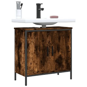 vidaXL Bathroom Sink Cabinet Smoked Oak 23.6 in.x11.8 in.x23.6 in. Engineered Wood - 1 of 4