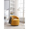 COWLOWN Beige Swivel Accent Armchair, Rotating Barrel Chair with Ergonomic Support - 4 of 4