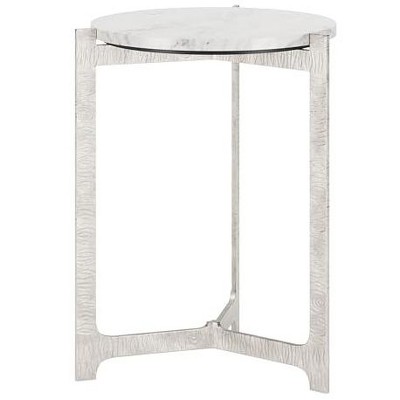 Zuo Barmas Side Table White & Silver
