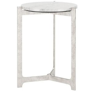 Zuo Barmas Side Table White & Silver - 1 of 4