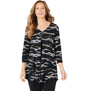 Catherines Women's Plus Size Anywear Flyaway Tunic And Tank Duet - 1 of 4