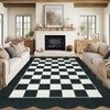 Modern Geometric Area Rug Scalloped Edge Washable Rugs for Living Room Bedroom Soft Foldable Farmhouse Carpet - 3 of 4