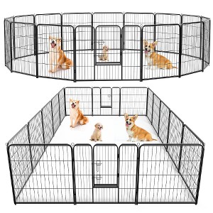 Lyngins Heavy-Duty Metal Dog Playpen – 8/16 Panel Dog Crate Kennel with Secure Lock, Portable for Indoor/Outdoor Use | Dog House for Small/Large Dogs - 1 of 4