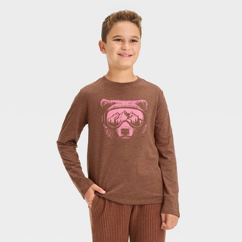 Boy pink shirts long hot sale sleeve