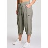 RBX Active Women's Cargo Style Capri Pants, Quick Drying Adjustable Leg Cropped Jogger Pant for Casual Wear, Hiking, Workouts - 3 of 4