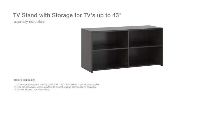 Storage TV Stand for TVs up to 43&#34; Black - Room Essentials&#8482;, 2 of 8, play video