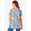 Roaman's Women's Plus Size Swing Ultimate Tee With Keyhole Back - 3 of 4