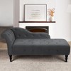 Velvet Upholstered Chaise Lounge with Rolled Arm, Upholstered Sofa Recliner Lounge Chair for Bedroom Living Room Office Room - 2 of 4