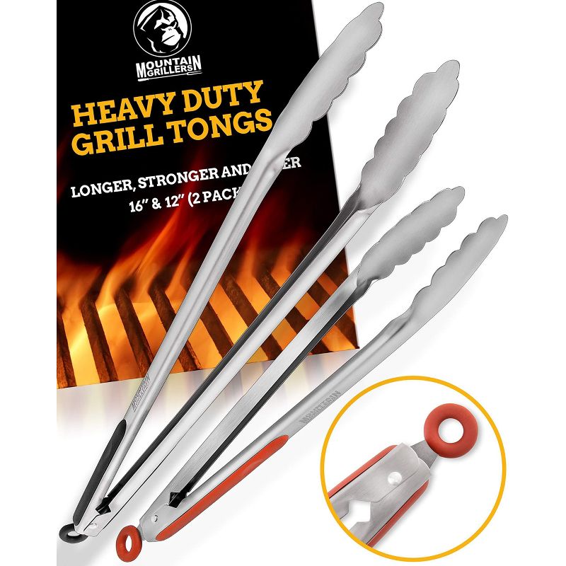 Mountain Grillers 12 & 16" Grill Tongs for Cooking BBQ - Set of 2, 2 of 3