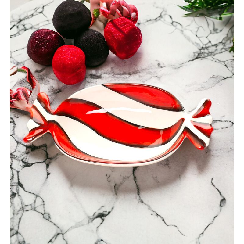 Kevins Gift Shoppe Ceramic Peppermint Candy Dish Candy for Santa, 2 of 4