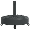 vidaXL Parasol Base with Wheels Round 59.5 lb - Black - Fits 1.5"/1.9" Umbrella Poles - Floral Pattern - Concrete/PE/Iron - 4 of 4