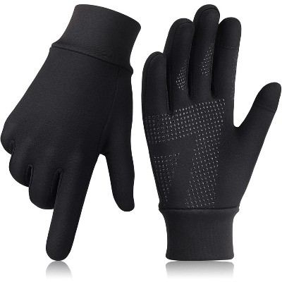 Running Gloves Touchscreen Anti-Slip Gloves Lightweight Fleece Sports Gloves Warm Windproof Winter Glove Liner for Men and Women Outdoor