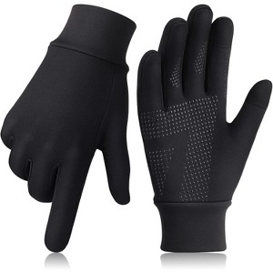 Running Gloves Touchscreen Anti-Slip Gloves Lightweight Fleece Sports Gloves Warm Windproof Winter Glove Liner for Men and Women Outdoor - 1 of 4