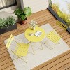 3-Piece Steel Bistro Set - 2 Weather-Resistant Folding Chairs & Table, Space-Saving for Patio/Balcony - 3 of 4