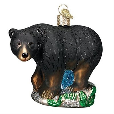 Old World Christmas Glass Blown Ornament For Christmas Tree, Black Bear