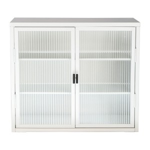 NicBex Modern 2 Glass Door Bathroom Wall Mount Cabinet Medicine Cabinet with 3 Tier Removable Shelves - 1 of 4