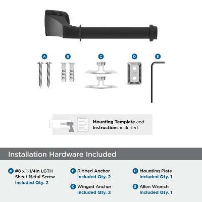 Matte Black Single Post Toilet Paper Holder in Sleek Metal