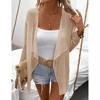 Womens Lightweight Crochet Cardigan Sweater Rib Knit Open Front Mesh Cardigan Sweater Coats - 4 of 4
