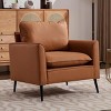Set of 2 Modern Faux Leather Accent Chair, 31.5'' Wide Armchair with Soft Cushion for Living Room Bedroom-3irtyhousy - 2 of 4