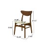 Christopher Knight Home Reed Mid-Century Modern Rubber Wood Faux Leather Upholstered Dining Chairs (Set of 2) - 3 of 4