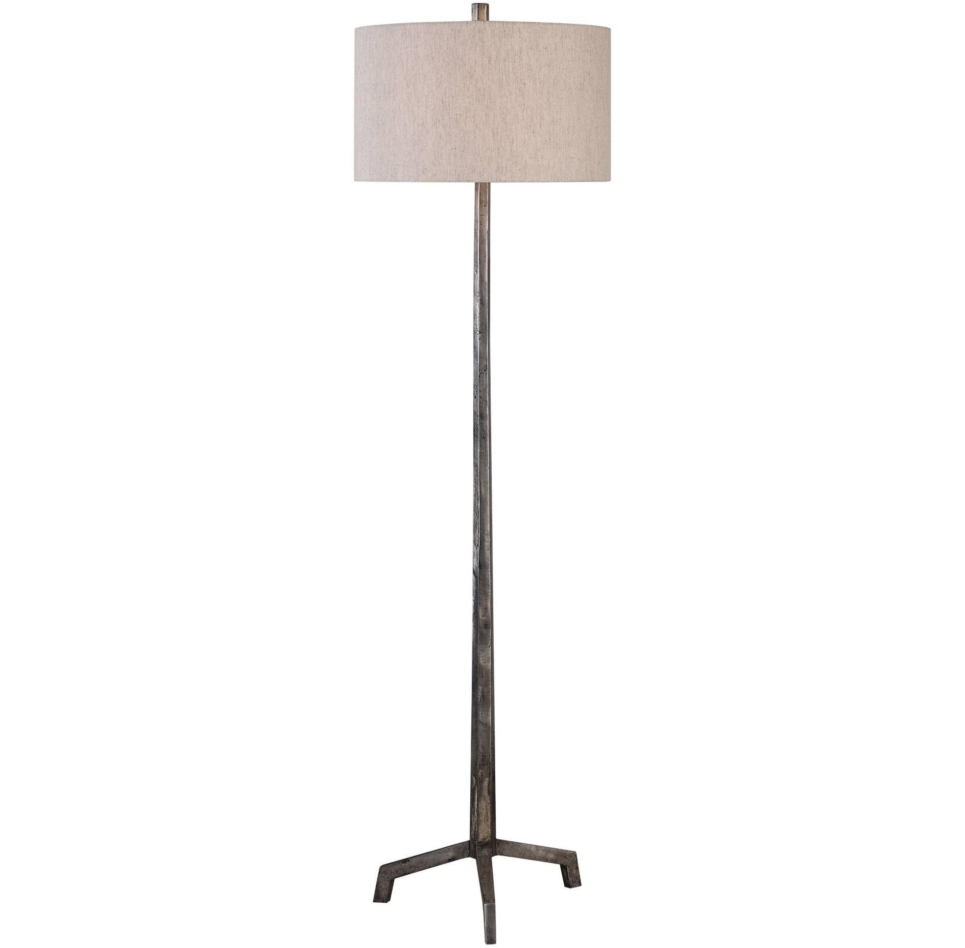 Uttermost Ivor 62" Raw Steel Metal Stem Modern Floor Lamp