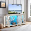 ORRD LED Curio Cabinet with Glass Doors, Adjustable Shelves, Four-Door Vintage Display Case for Collectibles, Home, or Office - 2 of 4